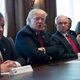 Then-New Jersey Gov. Chris Christie, President Donald Trump, Attorney General Jeff Sessions and Secretary of Education Betsy DeVos during an opioid- and drug-abuse listening session in the Roosevelt Room of the White House in Washington, D.C., on March 29, 2017.